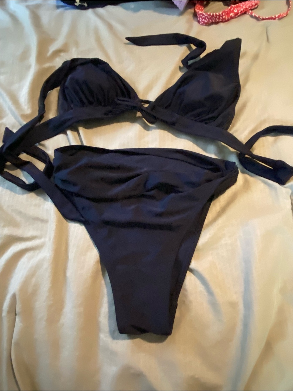 Classic Navy Tie-Back Bikini Set